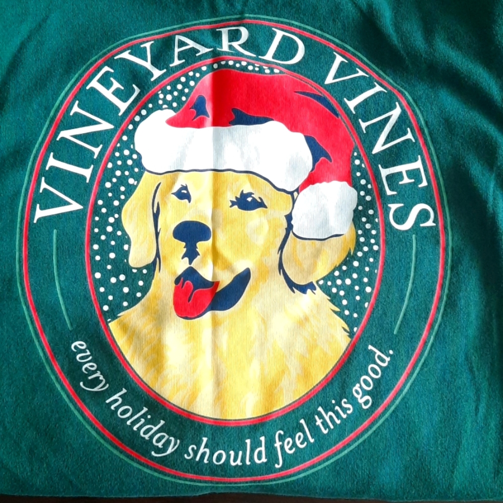 Vineyard Vines, Christmas Retriever Shirt, Boys M